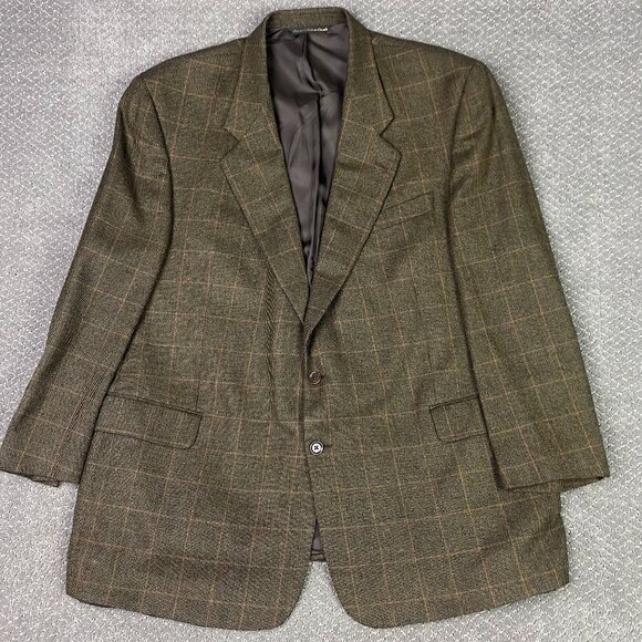Jack Victor Loro Piana Cashmere Sports Jacket Coat Blazer Men's 50R Brown Olive - Picture 1 of 15